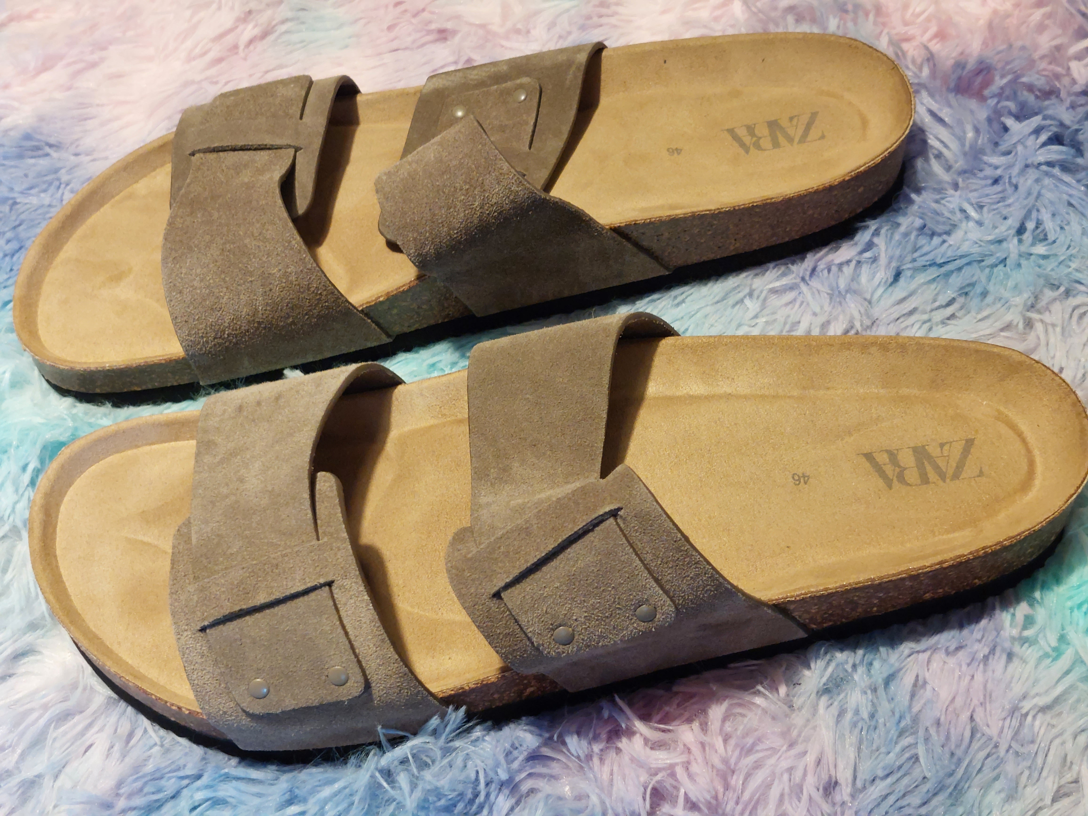 Zara Split Suede Leather Sandals