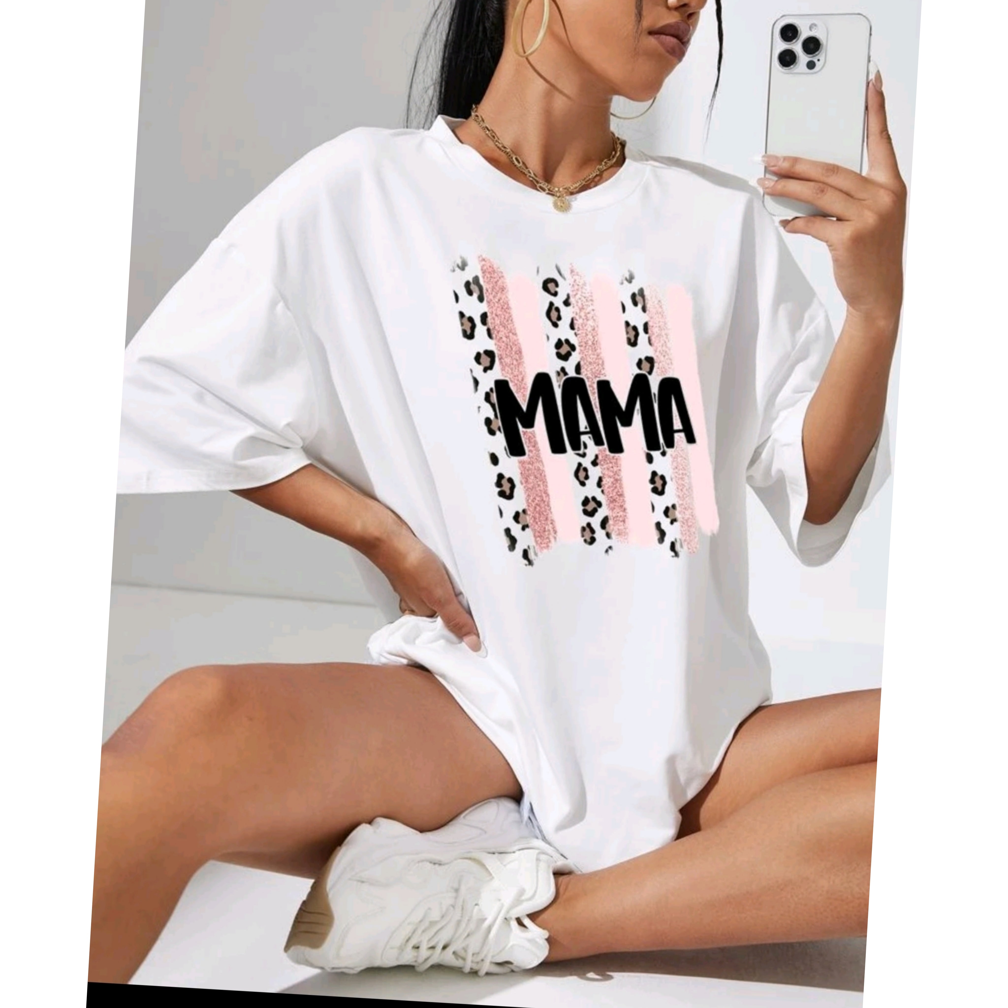 SHEIN EZwear Letter Graphic Drop Shoulder Oversized Tee